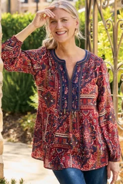 Cindra Embroidered Gauze Tunic