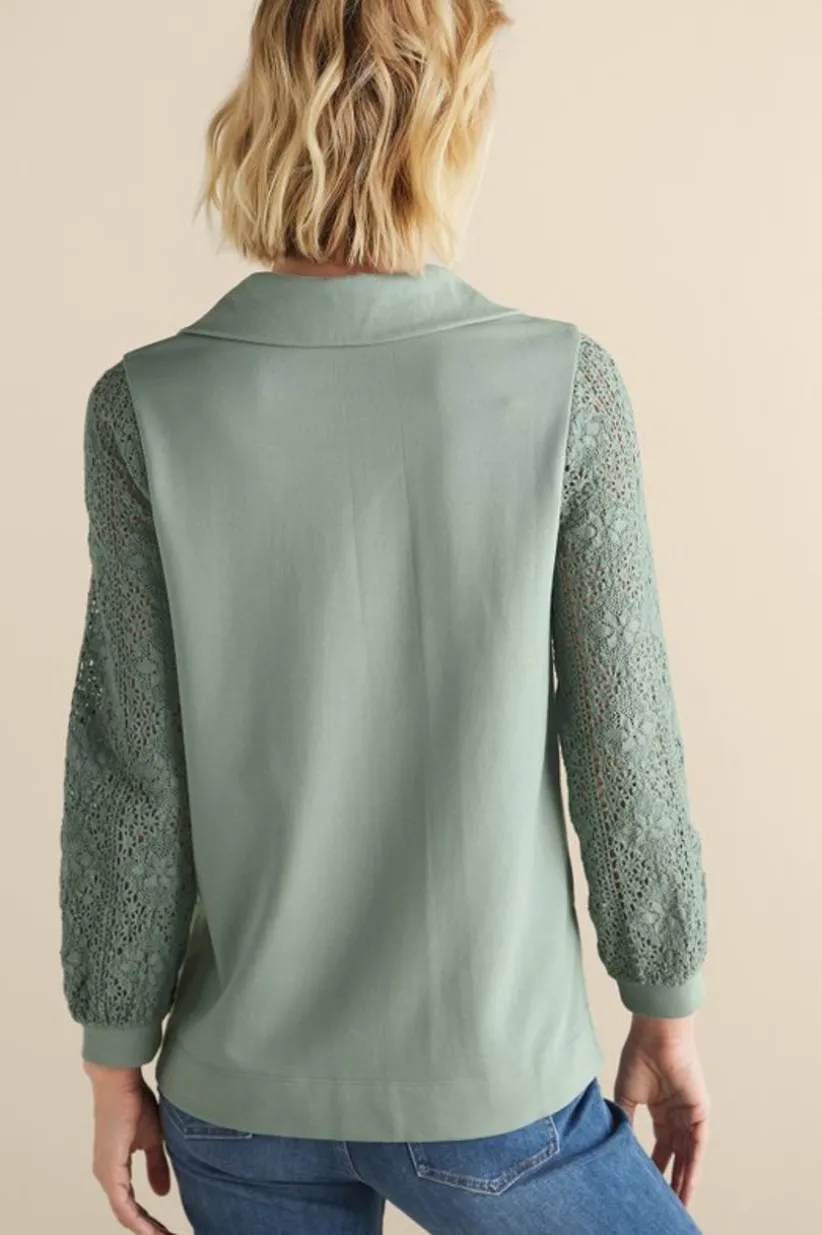 Crochet Sleeve French Terry Tunic