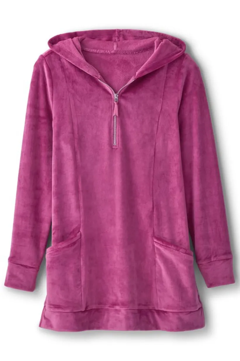 Dixie Velour Zip Hoodie Tunic