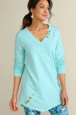 Dove French Terry Asymmetrical Tunic