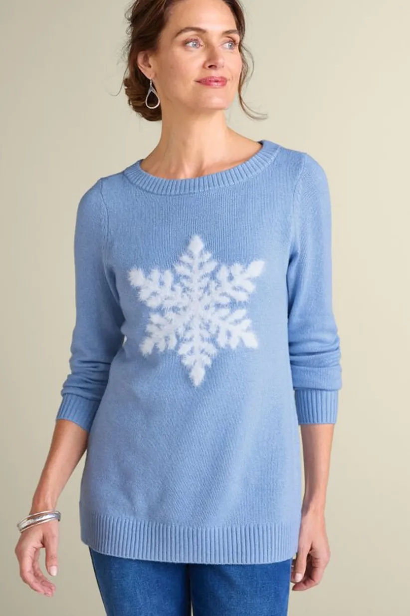 Draya Eyelash Snowflake Sweater