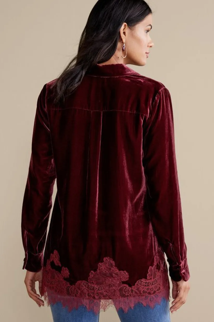 Eden Velvet and Lace Shirt