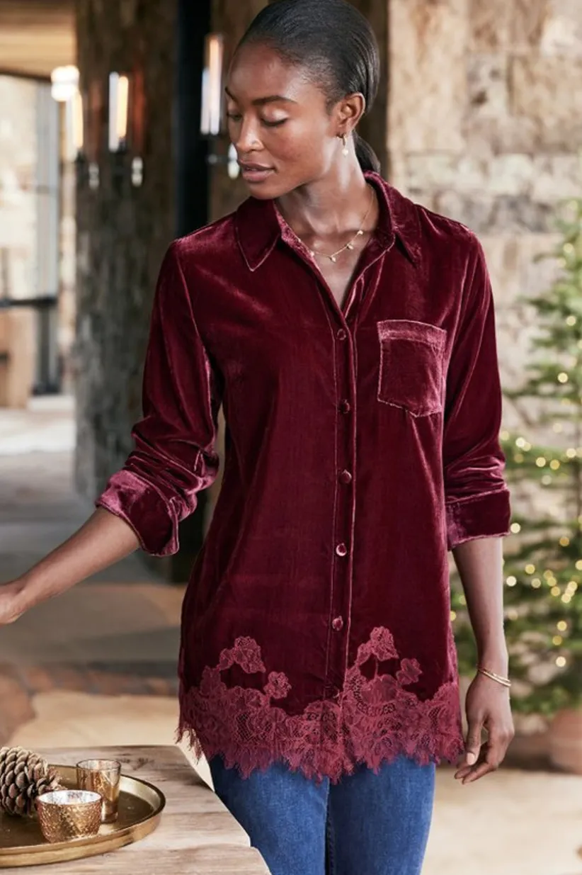 Eden Velvet and Lace Shirt