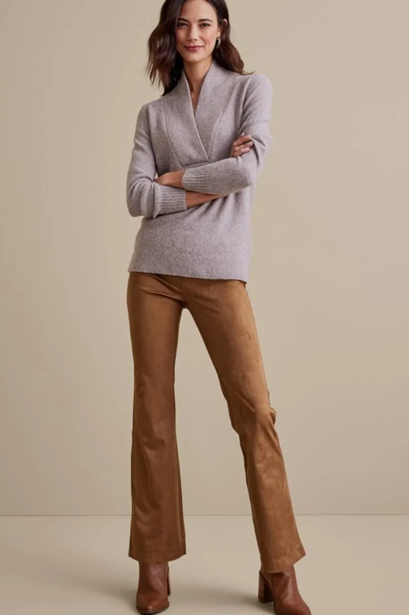 Faux Suede Bootcut Pants
