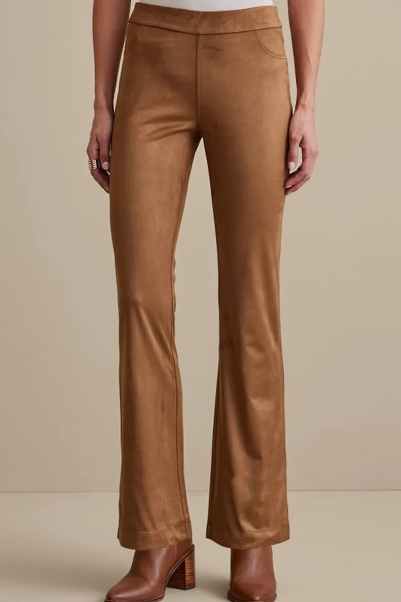 Faux Suede Bootcut Pants