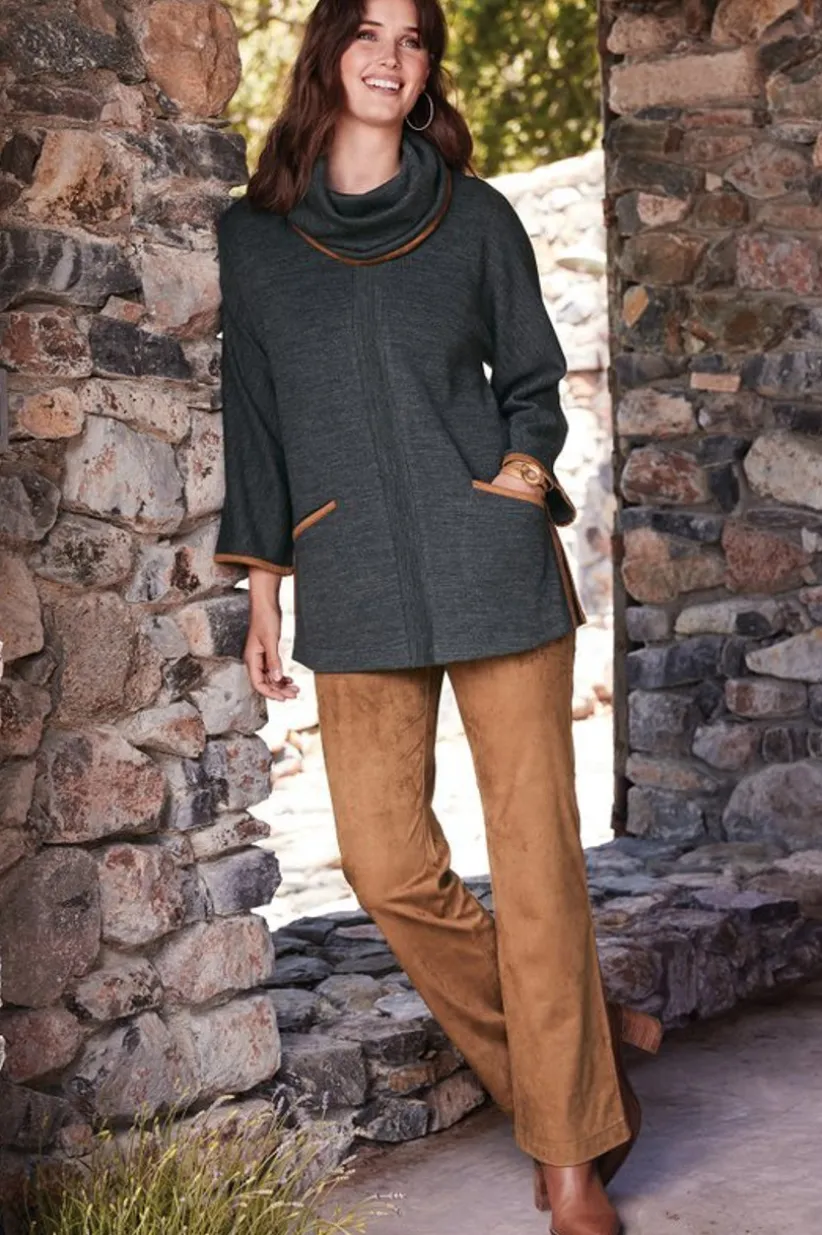 Faux Suede Bootcut Pants