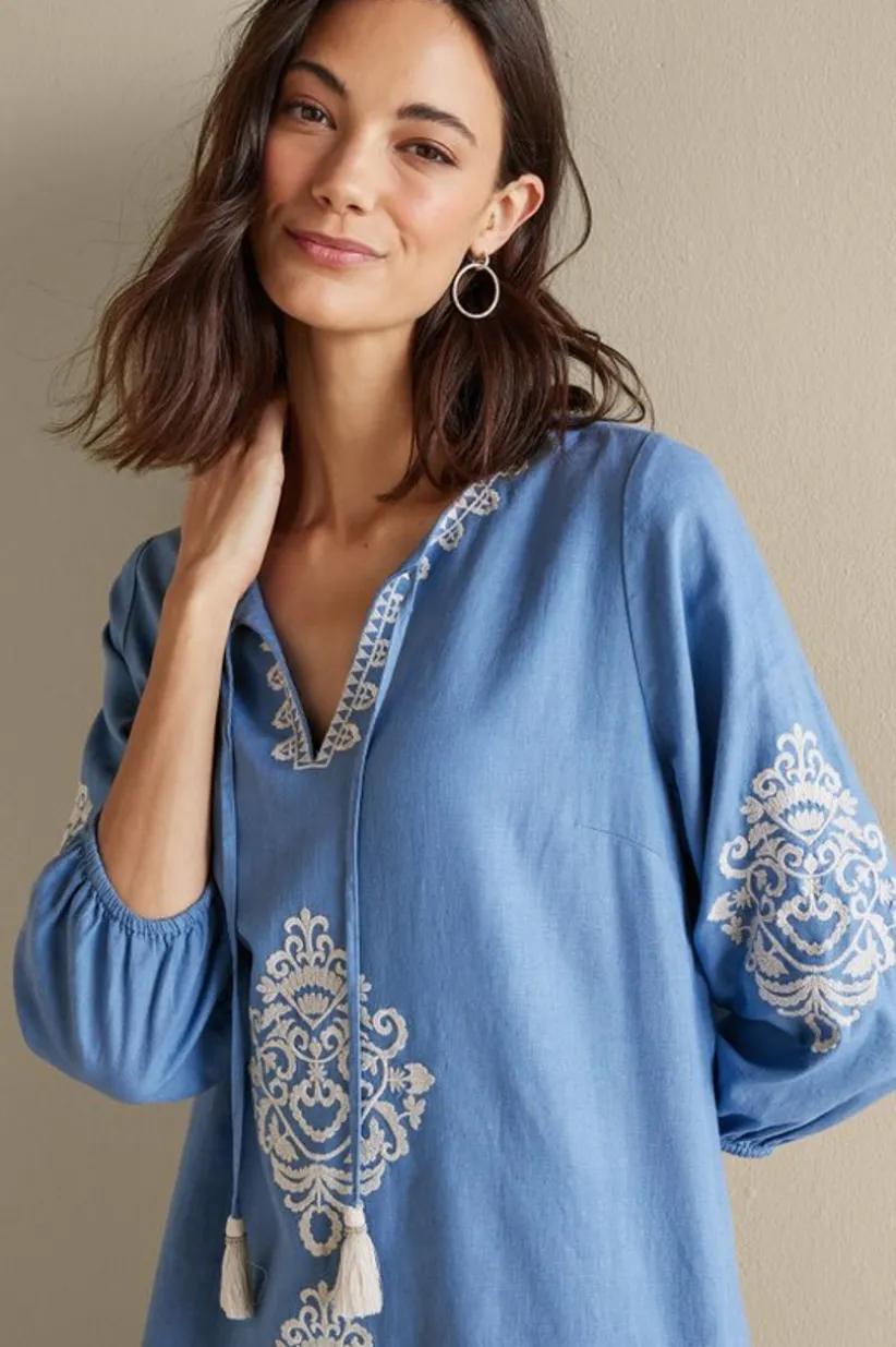 Hasana Linen Blend Midi Dress