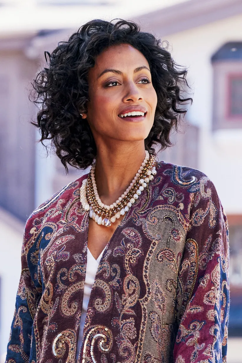 Hazel Bead Drops Necklace