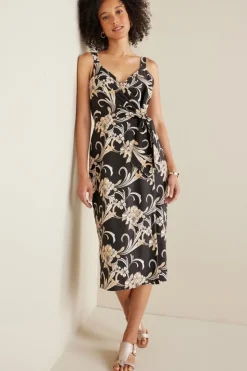 Isla Stretch Linen Midi Dress