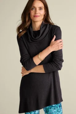 Kayla Rib Knit Cowl Neck Tunic