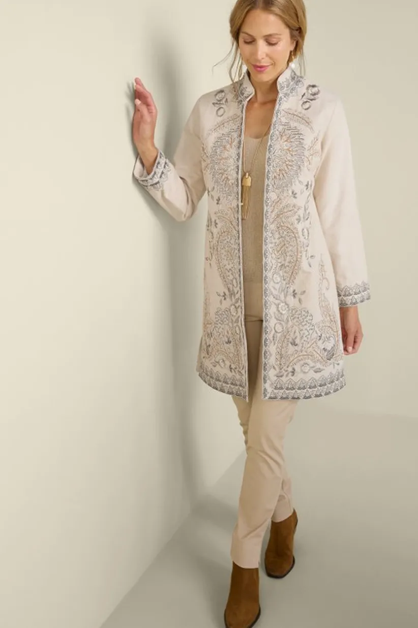 Kerala Embellished Natural Jacket