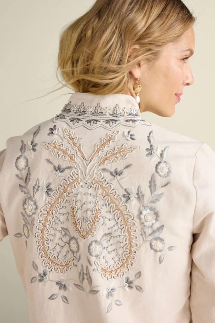 Kerala Embellished Natural Jacket