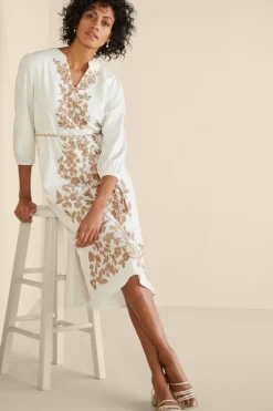 Kimora Embroidered Midi Dress