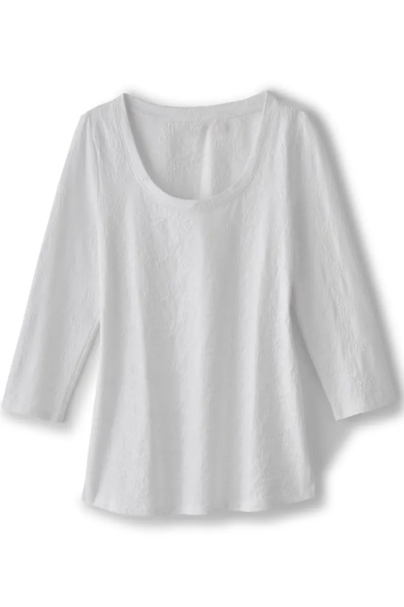 Linnea Embroidered 3/4 Sleeve Tee