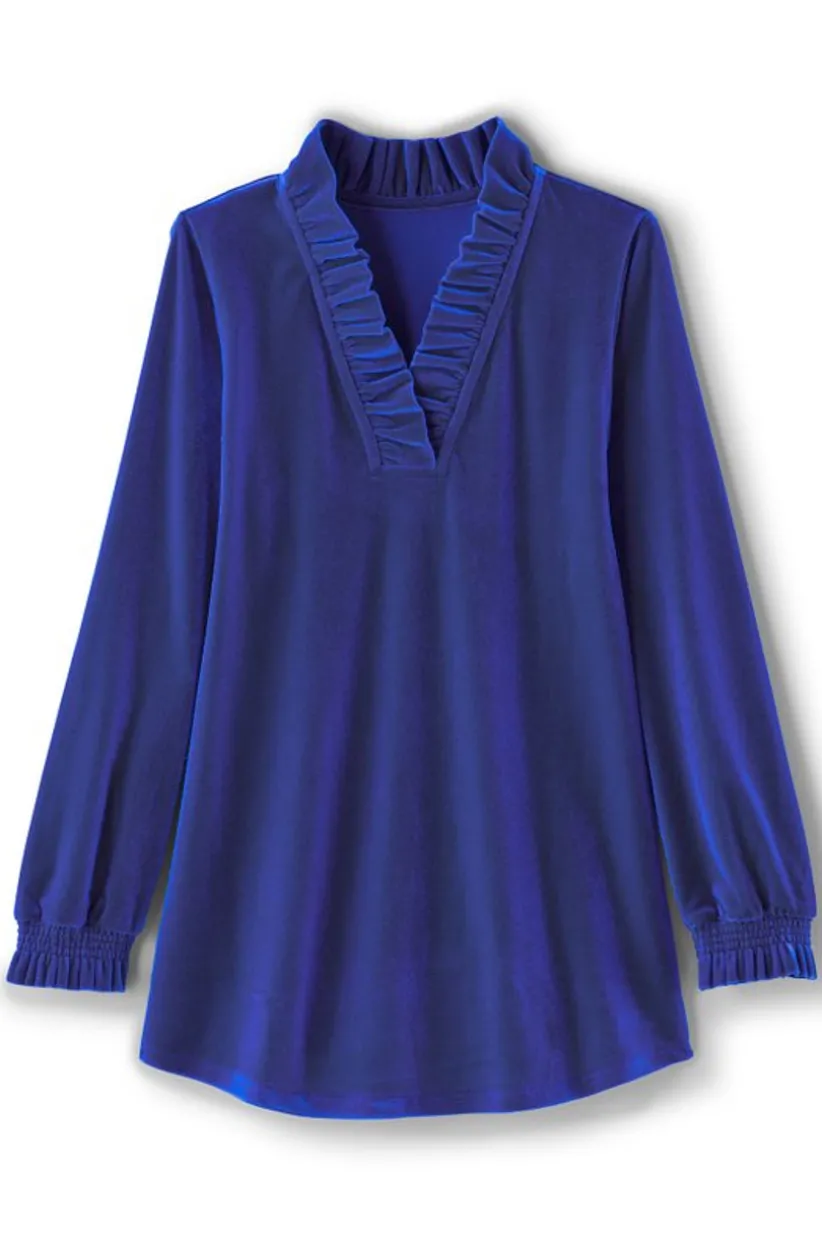 Marlee Ruffle Velvet Top