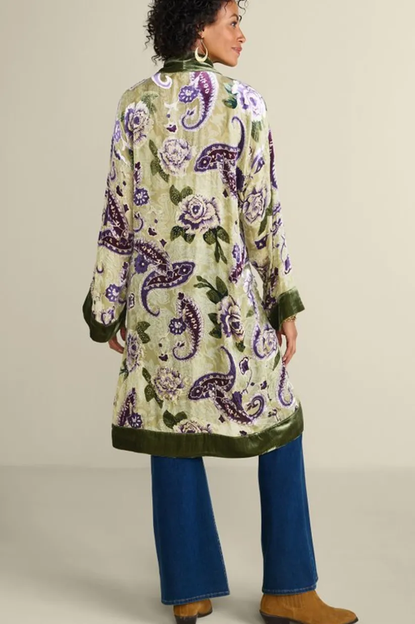 Nomi Silk Blend Velvet Kimono