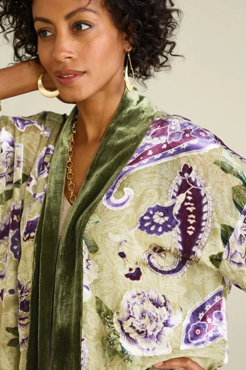 Nomi Silk Blend Velvet Kimono