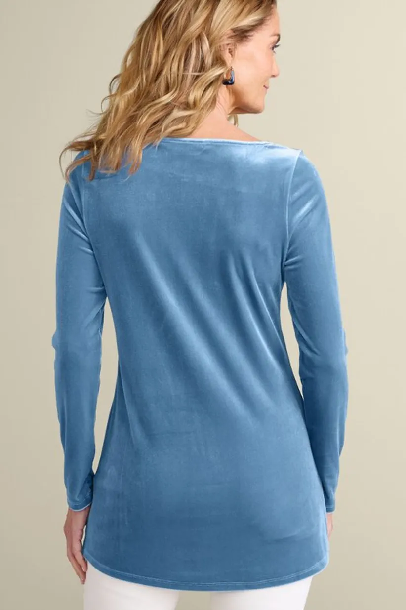 Nori Embroidered Velvet Tunic