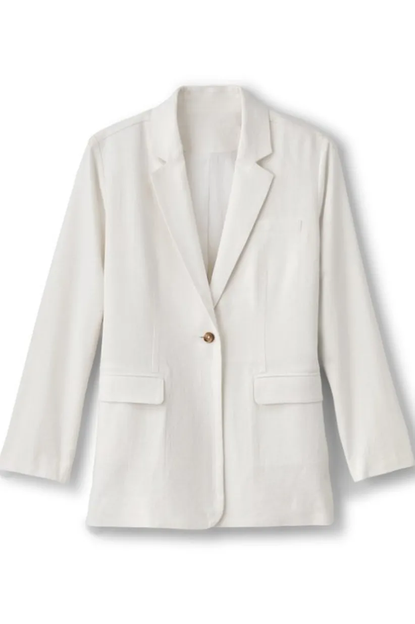 Portofino Linen Blend Boyfriend Blazer