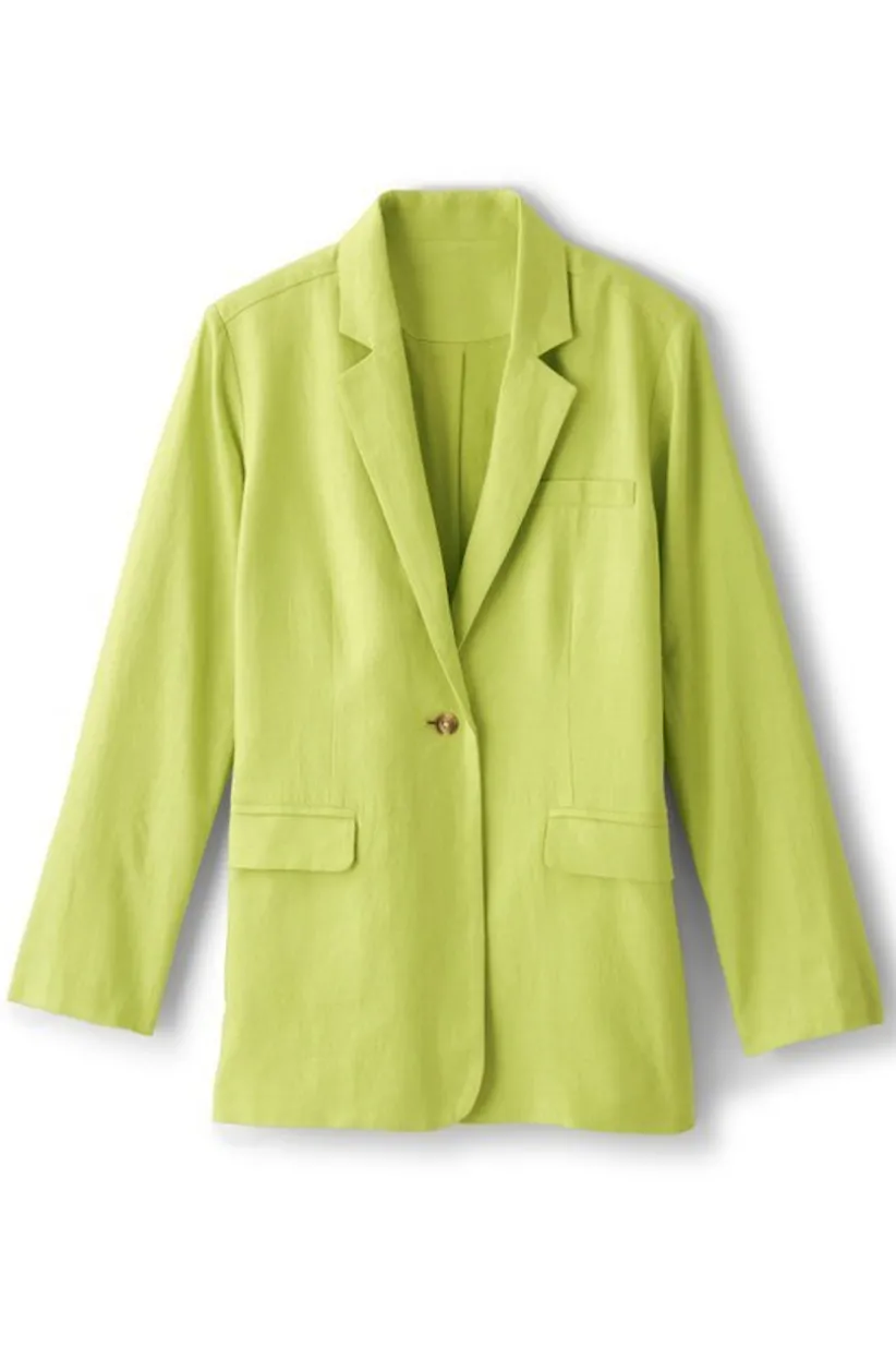 Portofino Linen Blend Boyfriend Blazer