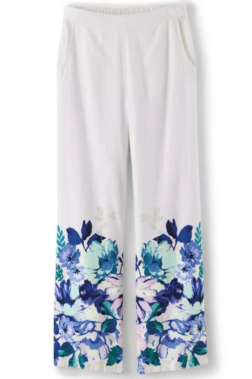 Ronna Linen Blend Wide Leg Pants