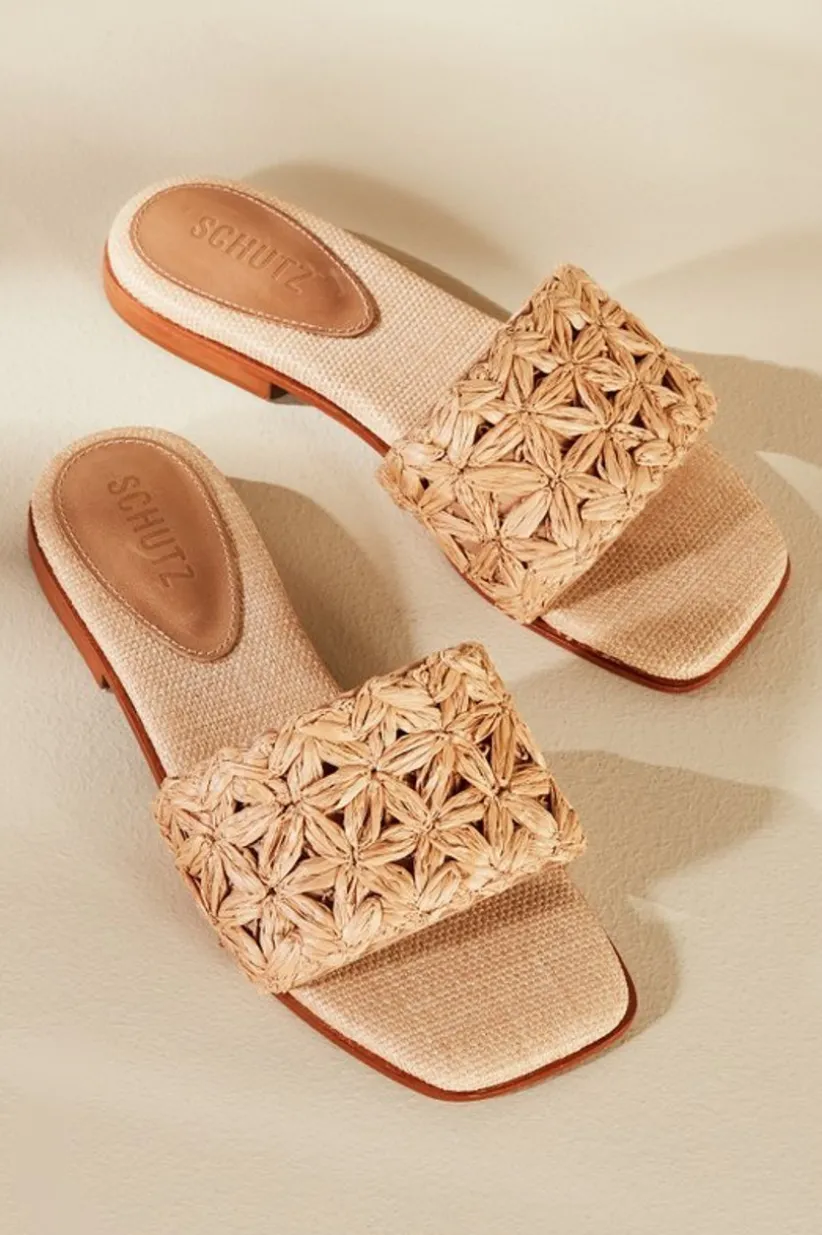 Schutz Ayla Raffia Slides