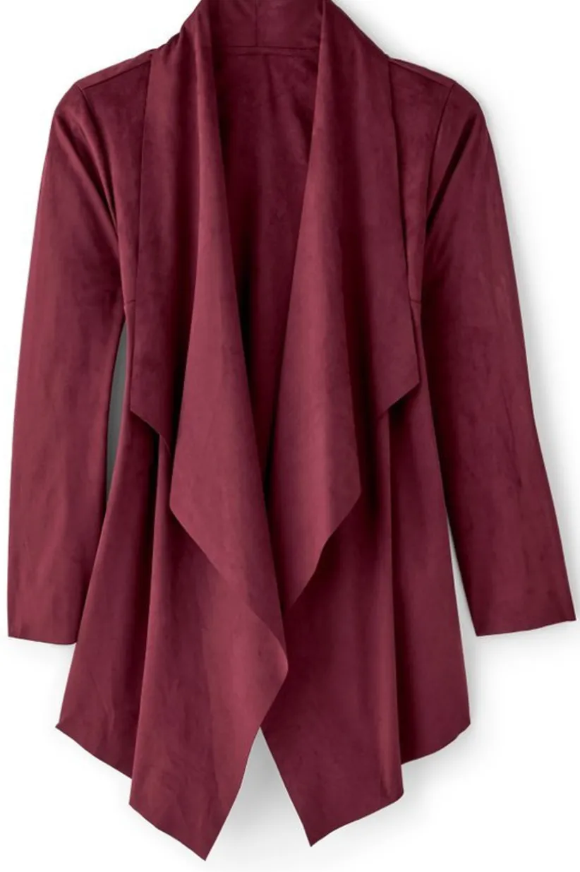 Shape Drape Faux Suede Jacket