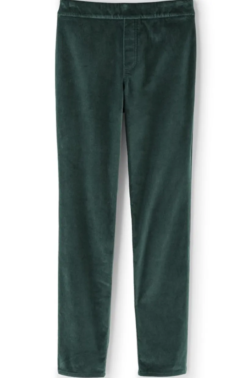 Sutton Velveteen Pull-On Slim Leg Pants