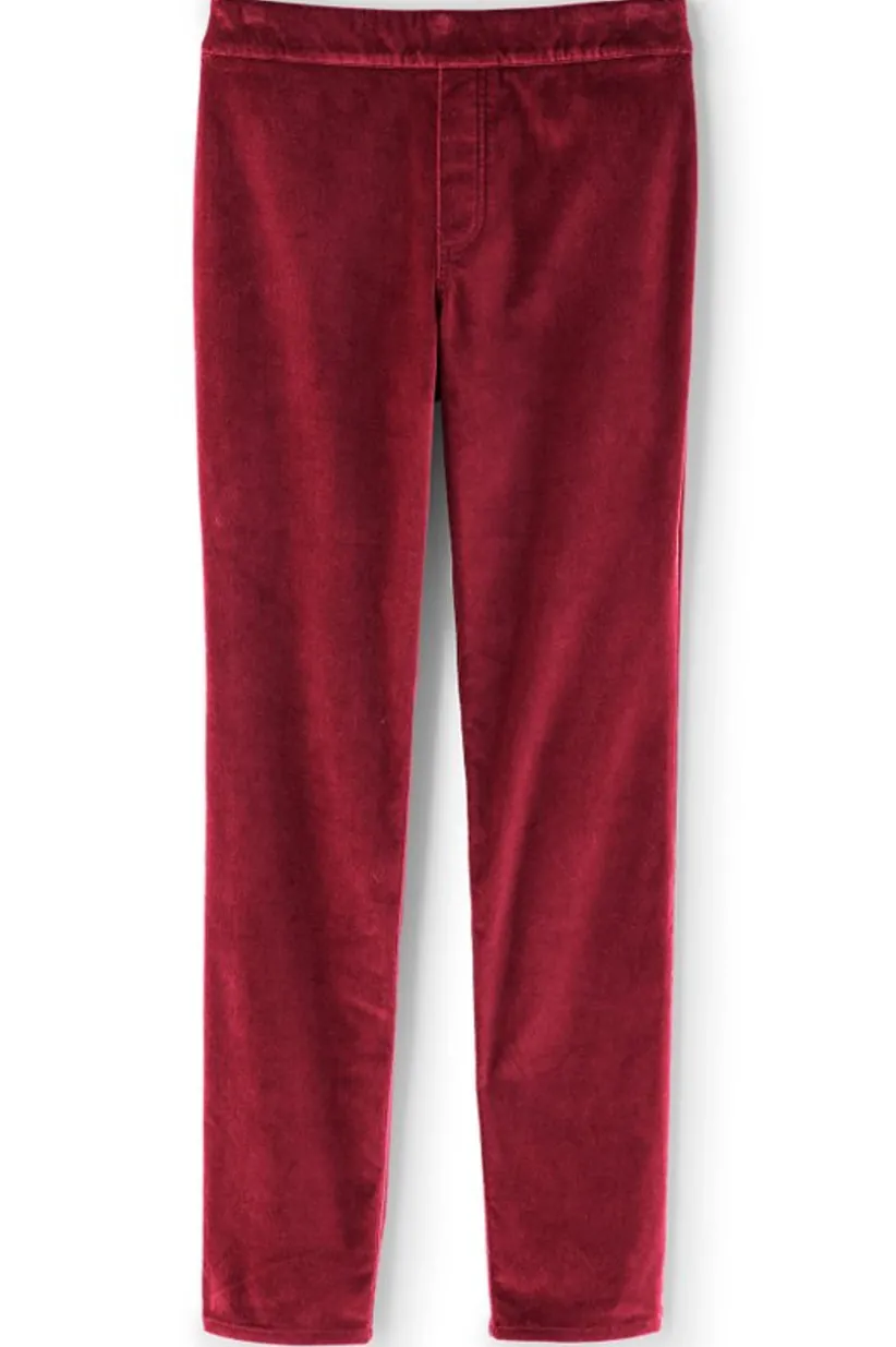 Sutton Velveteen Pull-On Slim Leg Pants