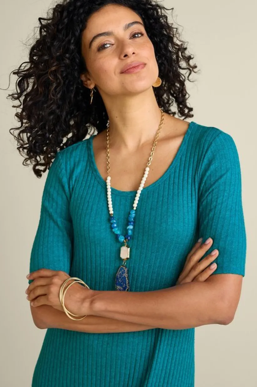 Textured Short Sleeve Santiago Dress