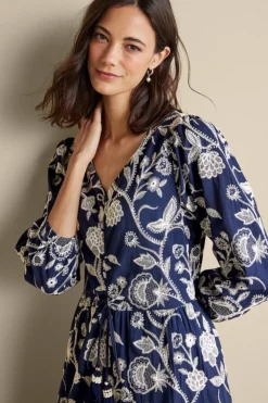Tilda Embroidered Midi Dress