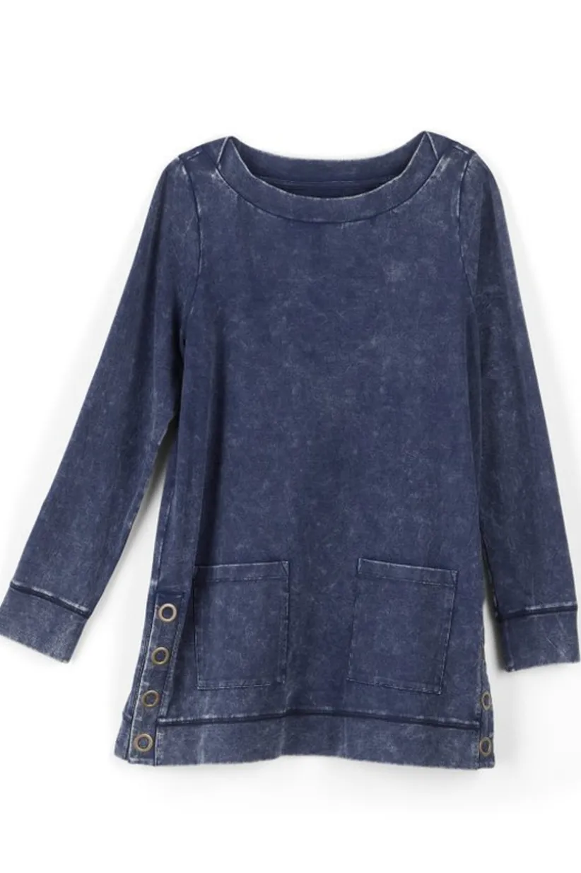 Washed Make It Snappy Pullover
