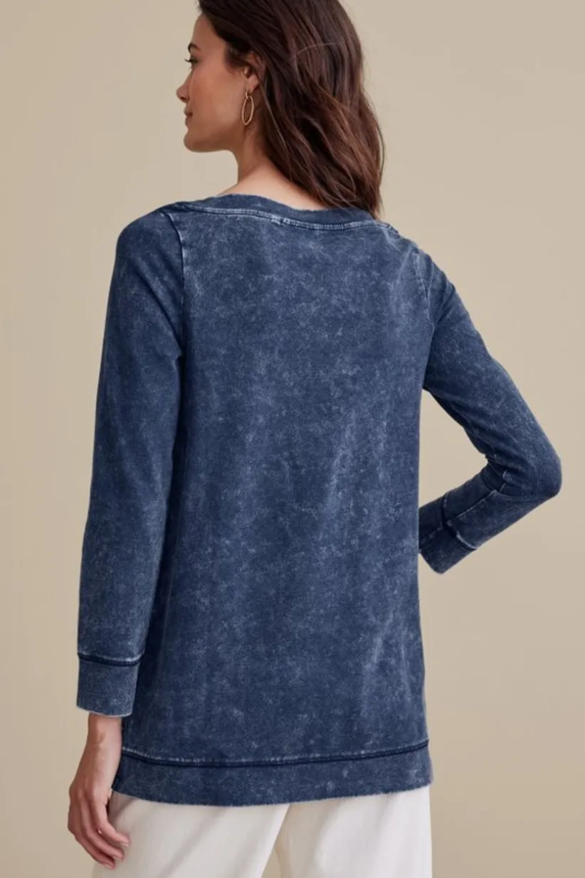 Washed Make It Snappy Pullover